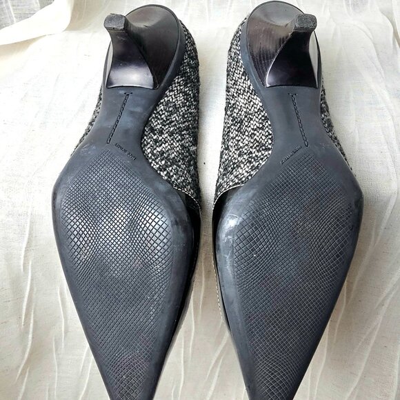 PRADA Tweed & Patent Leather Kitten Heels Pumps – With Box - Picture 10 of 16